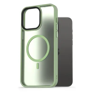 Kryt na mobil AlzaGuard Matte Case Compatible with MagSafe pro iPhone 15 Pro Max zelený