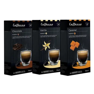 Kávové kapsle Caffesso Balíček kapslí Chocolate, Vanilla a Caramel