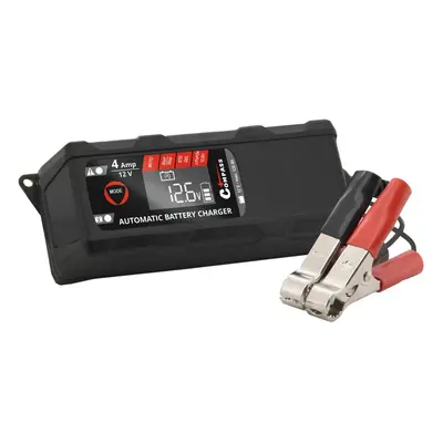 Nabíječka autobaterií COMPASS Nabíječka mikroprocesor 4Amp 12V PB/GEL/AGM/LiFePO4 LCD display