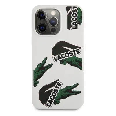 Kryt na mobil Lacoste Liquid Silicone Allover Pattern kryt pro Apple iPhone 13 Pro White