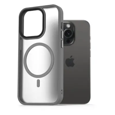 Kryt na mobil AlzaGuard Matte Case Compatible with Magsafe pro iPhone 15 Pro šedý