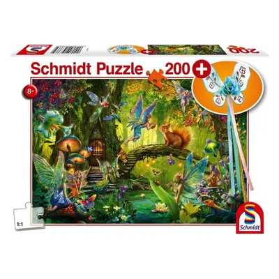 Kouzelná hůlka Schmidt Puzzle Víly v lese 200 dílků + dárek (vílí hůlka)