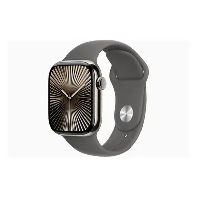 Chytré hodinky Apple Watch Series 10 46mm Cellular Přírodní titan se skálově šedým sportovním ře