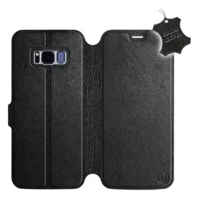 Kryt na mobil Flip pouzdro na mobil Samsung Galaxy S8 - Černé - kožené - Black Leather