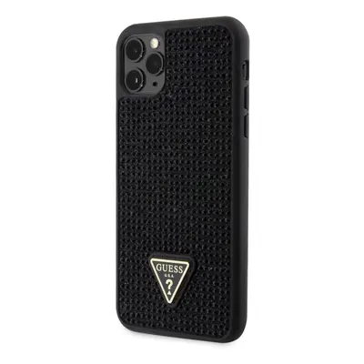 Kryt na mobil Guess Rhinestones Triangle Metal Logo Kryt pro iPhone 11 Pro Max Black