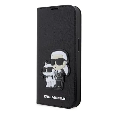 Pouzdro na mobil Karl Lagerfeld PU Saffiano Karl and Choupette NFT Book Pouzdro pro iPhone 13 Pr