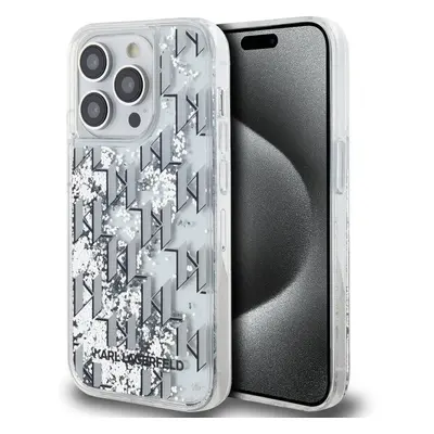 Kryt na mobil Karl Lagerfeld Liquid Glitter Monogram Gradient Zadní Kryt pro iPhone 14 Pro White