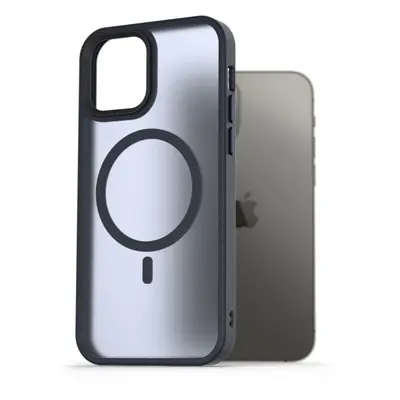 Kryt na mobil AlzaGuard Matte Case Compatible with MagSafe pro iPhone 12 / 12 Pro tmavě modrý