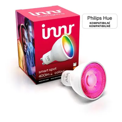 LED žárovka Innr Chytré bodové LED světlo GU10, Colour, kompatibilní s Philips Hue, 16M barev a 