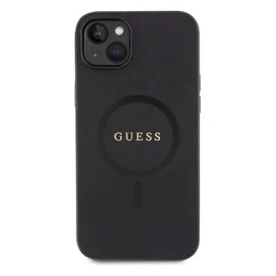 Kryt na mobil Guess PU Saffiano MagSafe Zadní Kryt pro iPhone 15 Black