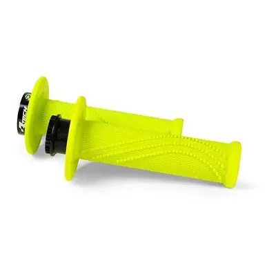 Gripy na motorku RTECH gripy lock-on R20 Wave, neon žluté, 1 pár