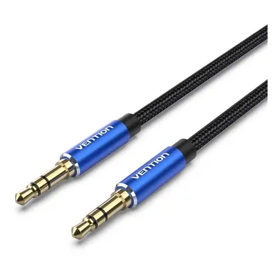 Audio kabel Vention Cotton Braided 3.5mm Male to Male Audio Cable 5m Blue Aluminum Alloy Type