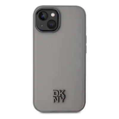 Kryt na mobil DKNY PU Leather Stack Logo Magsafe Zadní Kryt pro iPhone 15 Grey