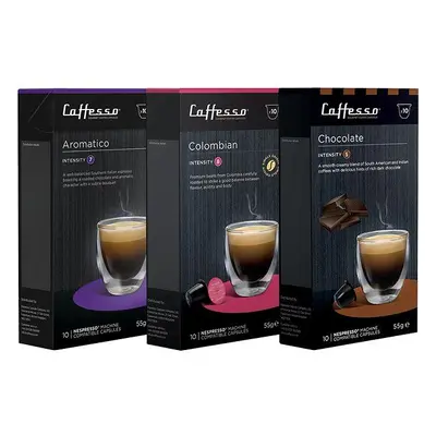 Kávové kapsle Caffesso Balíček kapslí Aromatico, Colombian a Chocolate