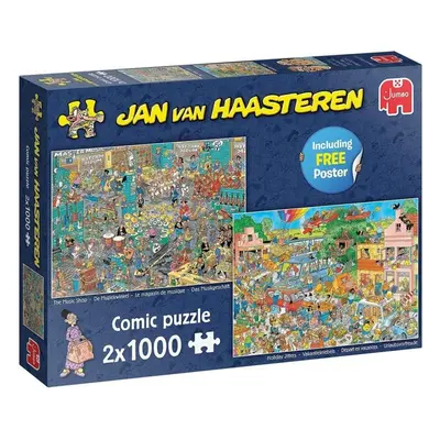 Puzzle Jumbo Puzzle JvH Obchod s hudebninami & Prázdninová nervozita 2x1000 dílků