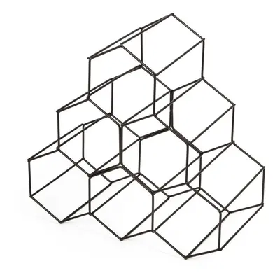 Stojan na víno Compactor Hexagon pro 6 lahví,matná ocel,28x28x14,5 cm