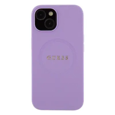 Kryt na mobil Guess PU Saffiano MagSafe Zadní Kryt pro iPhone 15 Purple