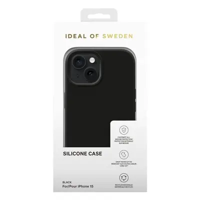 Kryt na mobil iDeal Of Sweden Silikonový ochranný kryt pro iPhone 15 Black