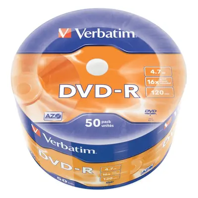 Média VERBATIM DVD-R AZO 4,7GB, 16x, wrap 50 ks