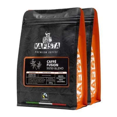 Káva Kafista Zrnková Káva "Café Fusion 50 / 50" – Směs Arabica & Robusta, espresso 2 x 250 g