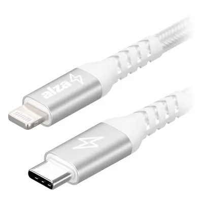 Datový kabel AlzaPower AluCore USB-C to Lightning MFi 0.5m stříbrný