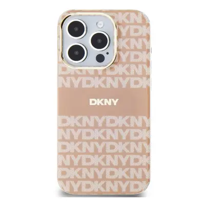 Kryt na mobil DKNY PC/TPU Repeat Pattern Tonal Stripe Magsafe Zadní Kryt pro iPhone 15 Pro Pink