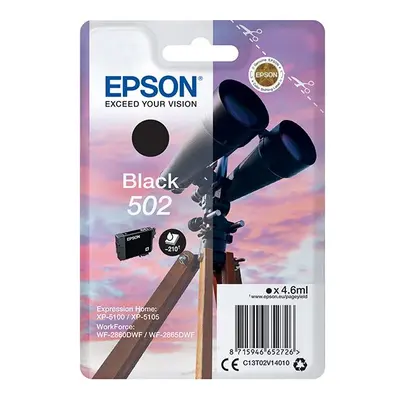 Epson originální ink C13T02V14020, T02V140, 502, black, 210str., 4.6ml, Epson XP-5100, XP-5105, 