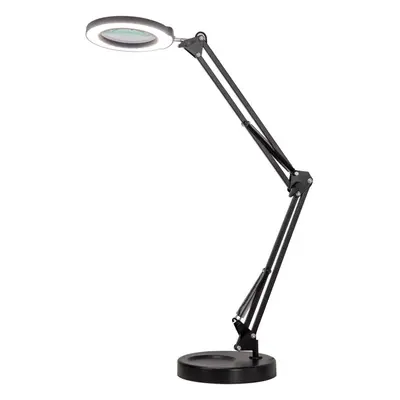 Stolní lampa IMMAX LED stmívatelná stolní lampička s lupou ZOOM 12W/5V černá