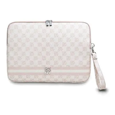 Pouzdro na notebook DKNY PU Leather Checkered Pattern and Stripe 13/14" Pink