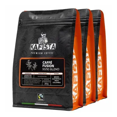 Káva Kafista Zrnková Káva "Café Fusion 50 / 50" – Směs Arabica & Robusta, espresso 3 x 250 g