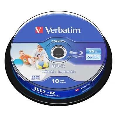 Média VERBATIM BD-R SL DataLife 25GB, 6x, printable, spindle 10 ks