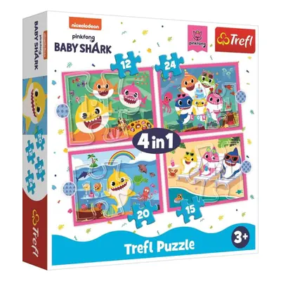 Puzzle Trefl Puzzle Baby Shark: Rodina 4v1 (12,15,20,24 dílků)