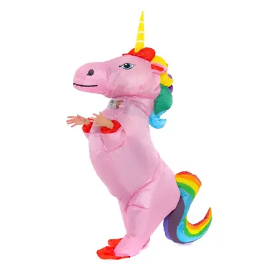 Kostým Nafukovací kostým pro děti Pink Unicorn with rainbow tail