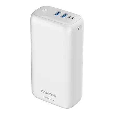 CANYON powerbanka PB-301, 30000mAh Li-poly QC 3.0&PD 20W, display, In USB-C + micro USB, Out 1x 