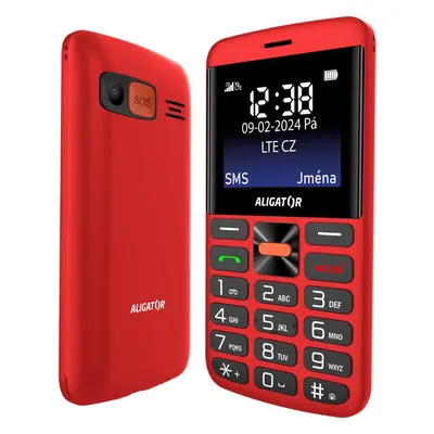 Mobilní telefon Aligator A910 4G Senior červený + nabíjecí stojánek