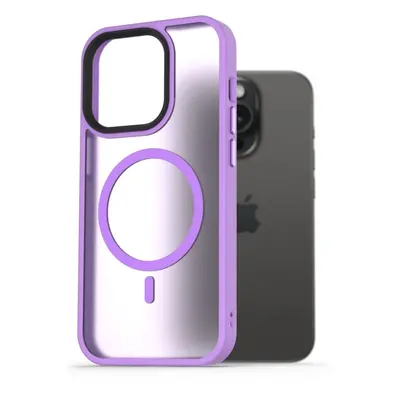 Kryt na mobil AlzaGuard Matte Case Compatible with MagSafe pro iPhone 15 Pro světle fialový