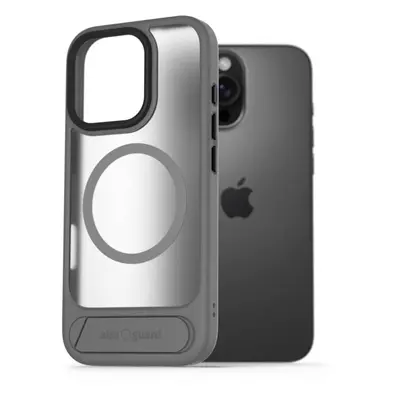 Kryt na mobil AlzaGuard Matte Case with Stand Compatible with MagSafe for iPhone 16 Pro Max šedý