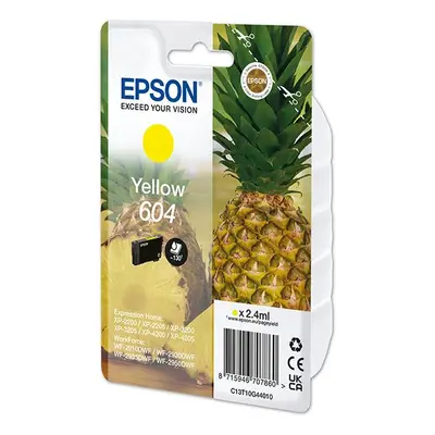 Epson originální ink C13T10G44010, T10G440, 604, yellow, 2.4ml, Epson XP-2200, XP-3200, XP-4200,