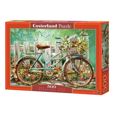 Puzzle CASTORLAND Puzzle Bicykl s květinou 500 dílků