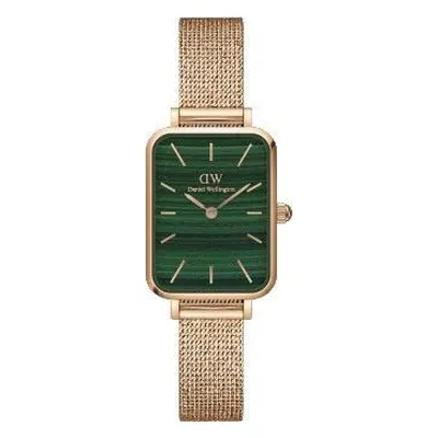 Dámské hodinky DANIEL WELLINGTON Quadro Pressed Mesh Rose gold/Green