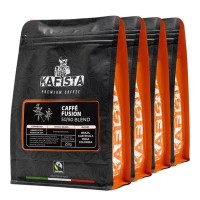 Káva Kafista Zrnková Káva "Café Fusion 50 /50" – Směs Arabica & Robusta, espresso 4 x 250 g