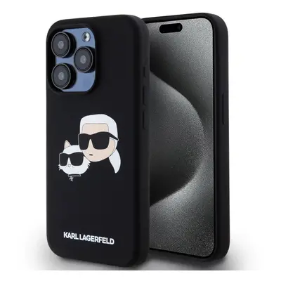 Kryt na mobil Karl Lagerfeld Liquid Silicone Double Heads MagSafe Zadní Kryt pro iPhone 15 Pro B