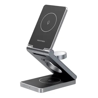 MagSafe bezdrátová nabíječka Vention 3in1 Wireless Folding MagCharger, Space Grey