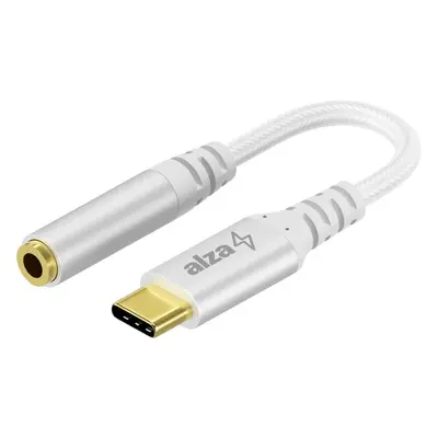 Redukce AlzaPower USB-C (M) to 3.5mm Jack (F) 0.1m stříbrný