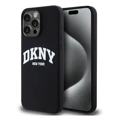 Kryt na mobil DKNY Liquid Silicone Arch Logo MagSafe Zadní Kryt pro iPhone 14 Pro Max Black