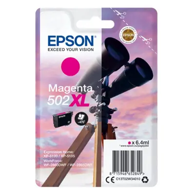 Epson originální ink C13T02W34010, 502XL, T02W340, magenta, 470str., 6.4ml, Epson XP-5100, XP-51