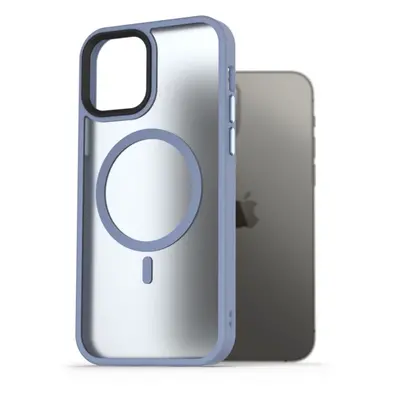 Kryt na mobil AlzaGuard Matte Case Compatible with MagSafe pro iPhone 12 / 12 Pro světle modrý