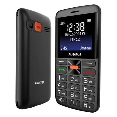 Mobilní telefon Aligator A910 4G Senior černý + nabíjecí stojánek