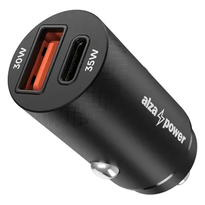 Nabíječka do auta AlzaPower Car Charger M220 USB-A + USB-C Power Delivery 35W černá