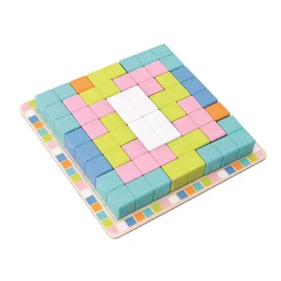 Vkládačka Adam Toys Dřevěná skládací hra TETRIS - 19ks